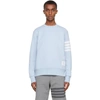 THOM BROWNE BLUE DOUBLE-FACE RELAXED-FIT 4-BAR SWEATSHIRT