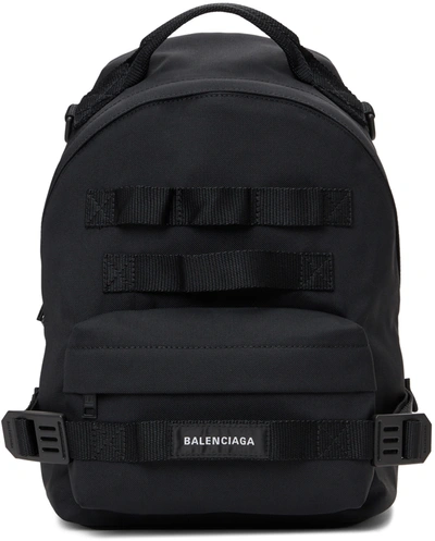 Balenciaga Black Small Multicarry Army Backpack In 1000 Black