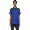 Versace Medusa Applique Cotton Polo Shirt In Blue