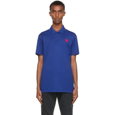 Versace Medusa Polo衫 In Blue