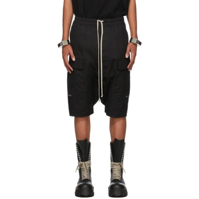 Rick Owens Drop-crotch Cropped Trousers In 09 Black