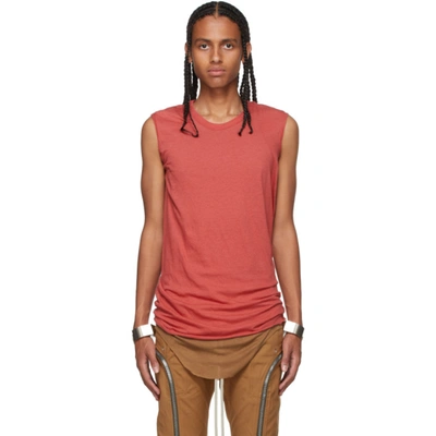 Rick Owens Pink Basic Tank Top In 73 Carnelian