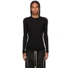 RICK OWENS BLACK CASHMERE RIBBED SWEATER