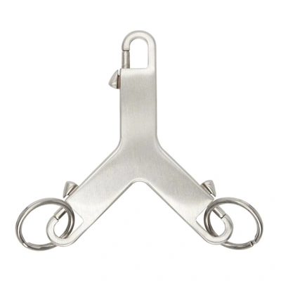 Rick Owens Phlegethon Cerberus Keychain In Silver