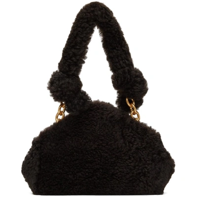 Bottega Veneta Tip Genuine Shearling Frame Shoulder Bag In Fondant-gold