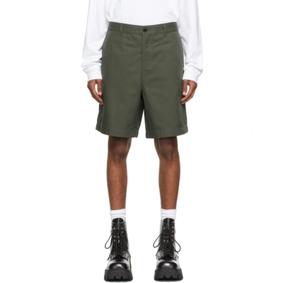 Acne Studios Elasticated-waist Cotton-blend Twill Shorts In Stone Grey
