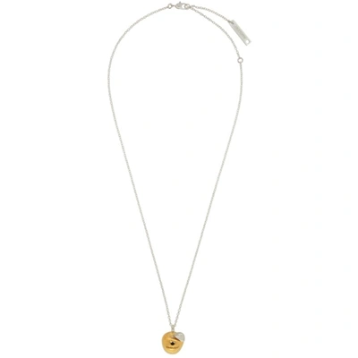 Ambush Gold Apple Charm Necklace In Silber