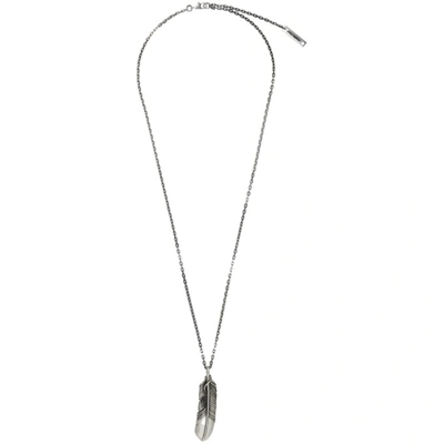 Ambush Silver Feather Charm Necklace In Metallic