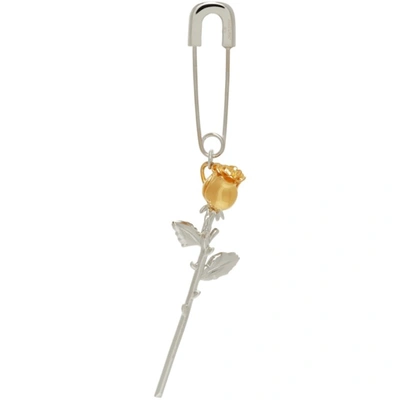 Ambush Silver Rose Charm Single Earring