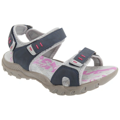 Pdq Womens/ladies Toggle & Touch Fastening Sports Sandals (navy/gray) In Blue