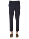 Paul Smith Dart-detail Check-pattern Drawstring Trousers In Blu
