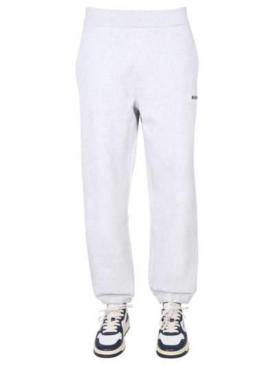 Msgm Jogging Trousers With Logo In Grey