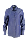 JACOB COHEN LONG AMANICA SHIRT IN DENIM-COLORED CHAMBRAY COTTON WITH LOGO EMBROIDERED ON THE FRONT,VC00801 .001F