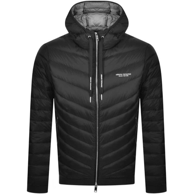 Armani Exchange Hooded Down Jacket Black