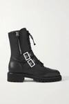 GIUSEPPE ZANOTTI BUCKLED LEATHER ANKLE BOOTS