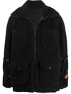 Heron Preston Zip-fastening Fleece Jacket In Nero
