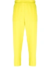 P.A.R.O.S.H YELLOW CROP HIGH-WAISTED PANTS