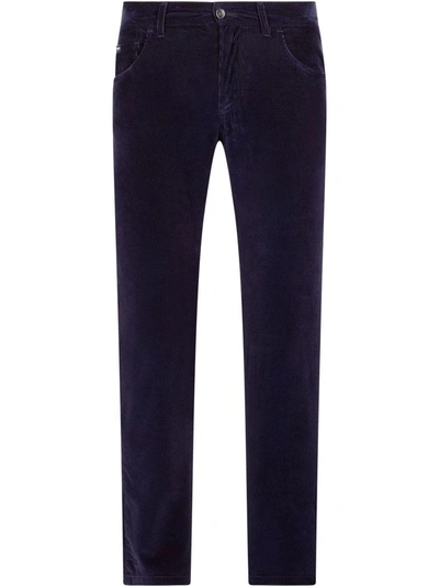 Dolce & Gabbana Corduroy Straight-leg Trousers In Blue