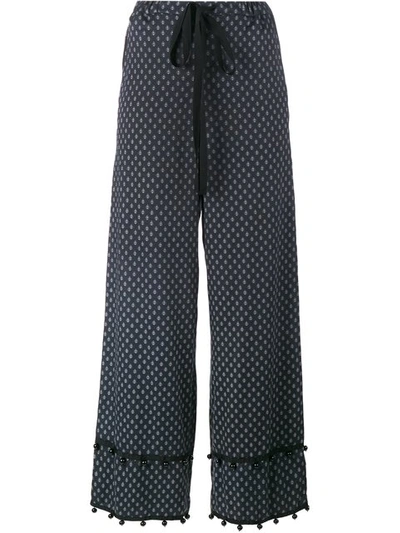 Adam Selman Sleepless Print Palazzo Pants In Black