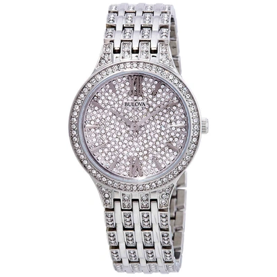 Bulova Crystal Silver Dial Ladies Watch 96l243