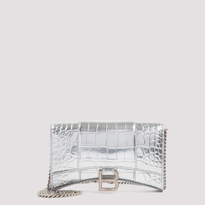 Balenciaga Hourglass Mini Chain Wallet In Metallic