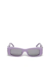 PALM ANGELS Rectangular Logo Plaque Sunglasses Violet Purple