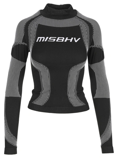 Misbhv Logo Fitted Performance Top - 黑色 In Muted Black