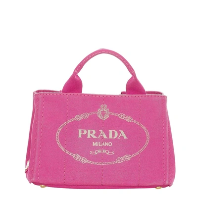 Pre-owned Prada Pink Canvas Canapa Logo Tote Bag