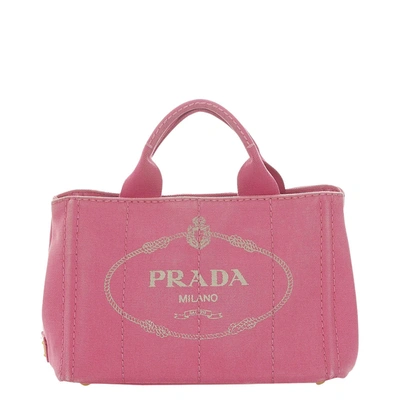 Pre-owned Prada Pink Canvas Canapa Logo Tote Bag