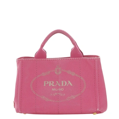 Pre-owned Prada Pink Canvas Canapa Tote Bag