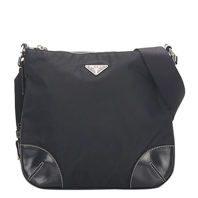 Pre-owned Prada Black Nylon Tessuto Shoulder Bag