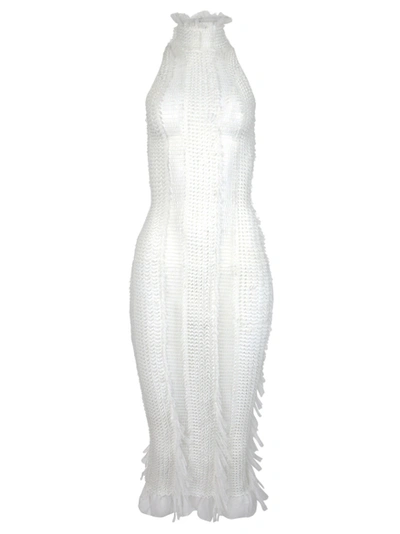 Roberta Einer Angel Midi Bodycon Dress White