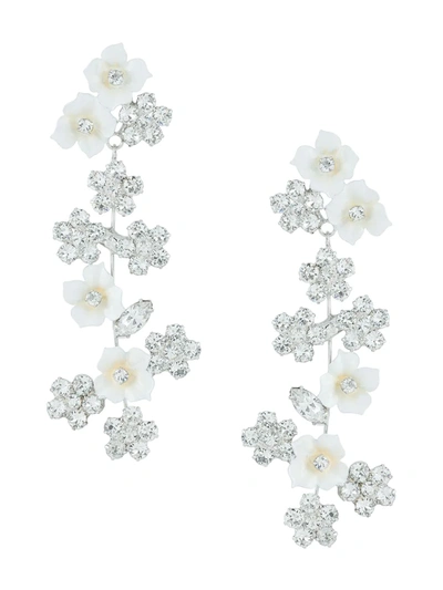 Jennifer Behr Delphine Floral Earrings In Silber
