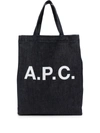 APC LOGO-PRINT DENIM TOTE