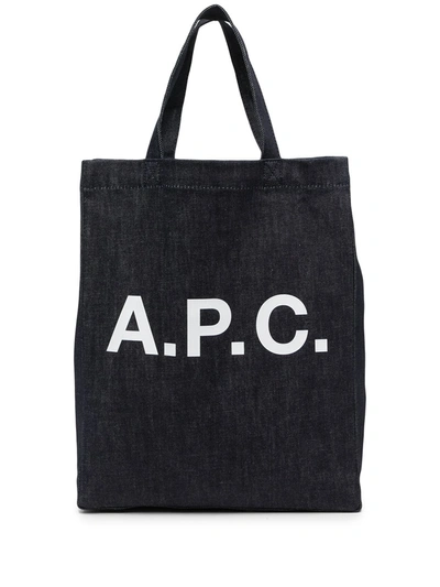 APC LOGO-PRINT DENIM TOTE