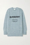BURBERRY PRINTED WOOL AND COTTON-BLEND SWEATER