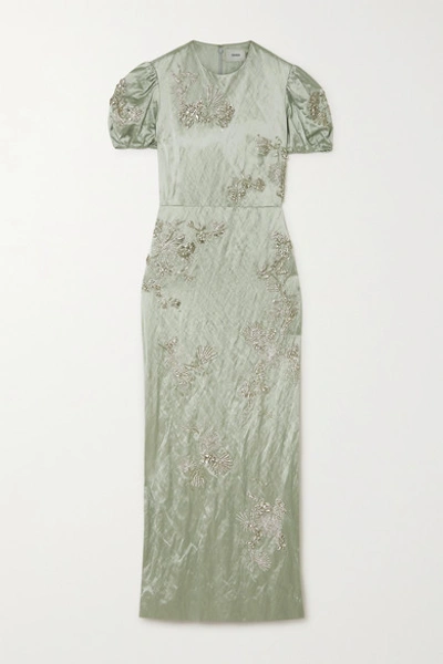 Erdem Arvilla Embellished Crinkled-satin Gown In Silver