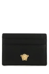 VERSACE BLACK LEATHER LA MEDUSA CARD HOLDER  ND VERSACE UOMO TU