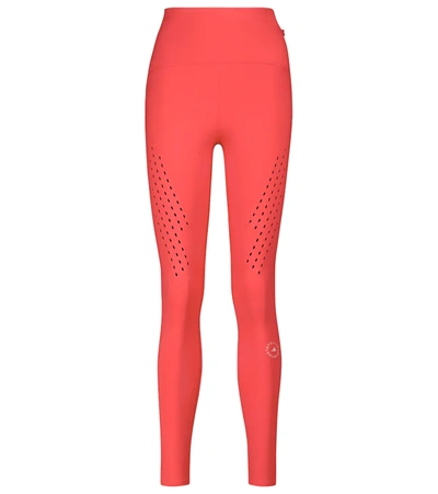 Adidas By Stella Mccartney Truepurpose Perforated Recycled Stretch Leggings In Red