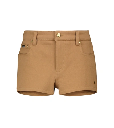 Tom Ford Low-rise Denim Shorts In Brown