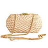 Likha Dusty Rose Houndstooth Clutch - Straw Clutch Likhâ In Clutch