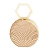Likha Women's Neutrals Dusty Rose Round Straw Handbag With Mother-of-pearl Handle In Handle