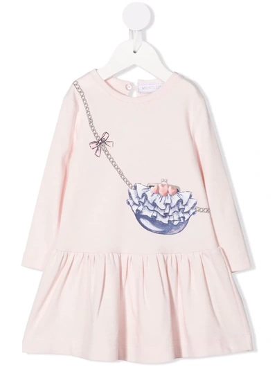 Monnalisa Babies' Graphic-print Peplum-hem Dress In Pink