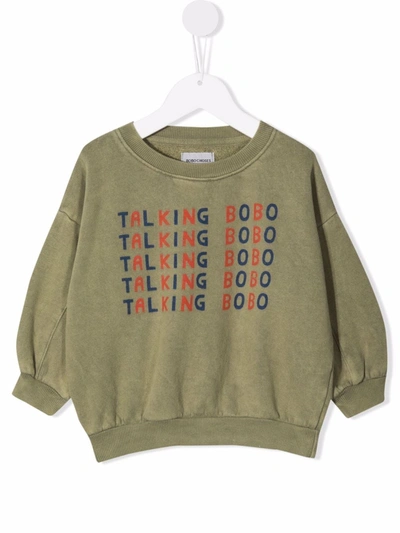 Bobo Choses Kids' Talking Bobo Sweatshirt In Green