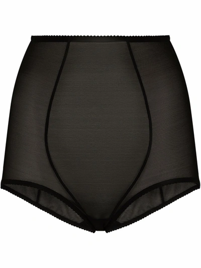 Dolce & Gabbana Tulle High-waisted Trouseries In Black