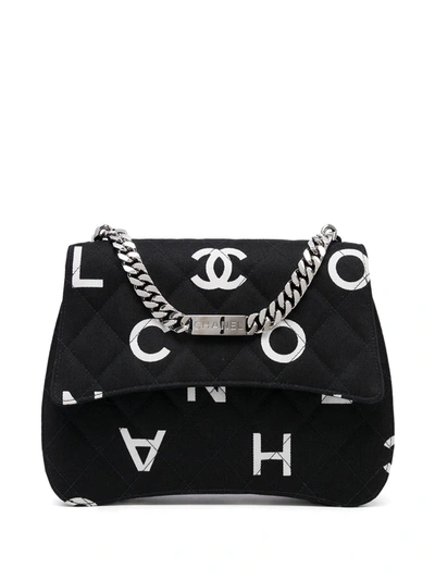 Pre-owned Chanel 1997 Diamond-quilted Icon Handbag In Black
