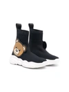 MOSCHINO TEDDY BEAR-EMBELLISHED SOCK-STYLE SNEAKERS