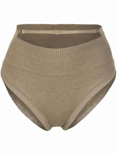 Jacquemus La Culotte Picchu Knitted Briefs In Green