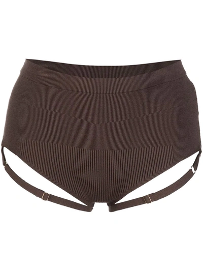 Jacquemus High-waisted Knitted Briefs In Brown