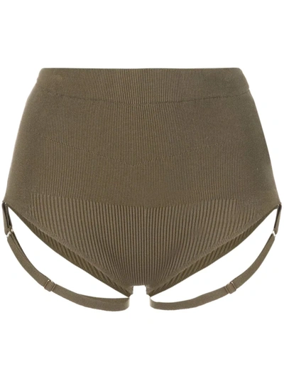 Jacquemus High-waisted Knitted Briefs In Green
